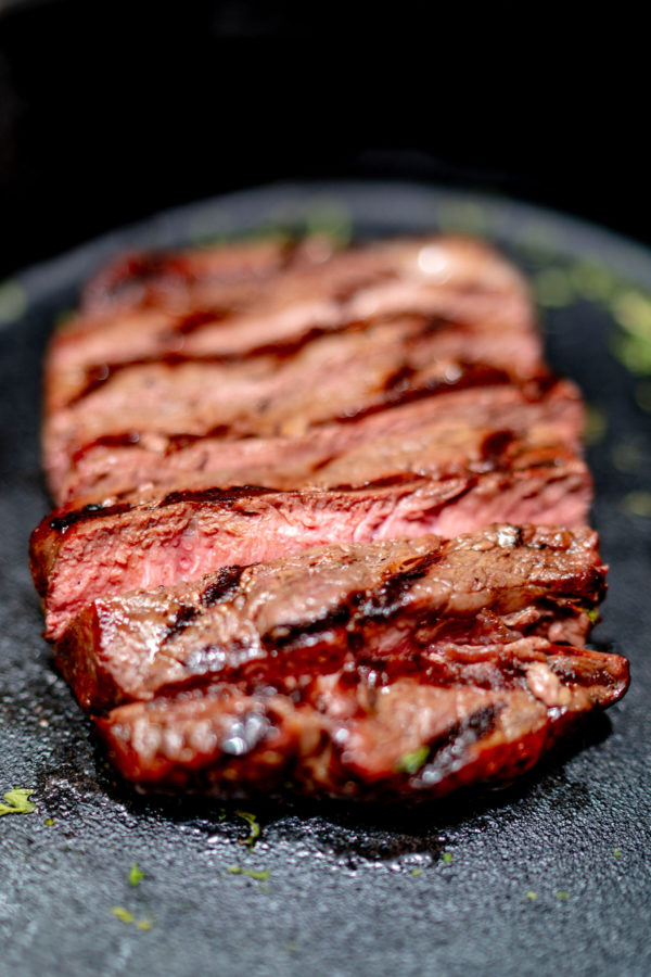 This is a Sirloin steak sliced